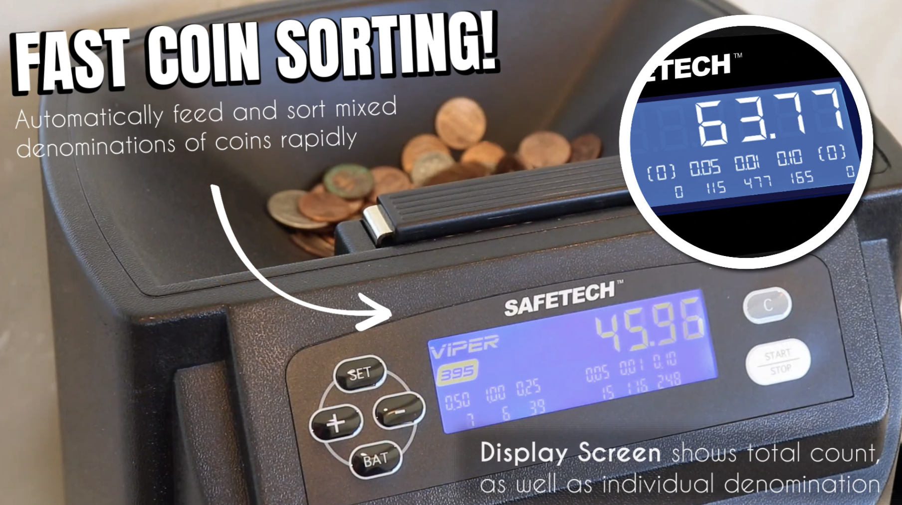 Watch Safetech Viper V395 Coin Counter, Sorter, and Wrapper on